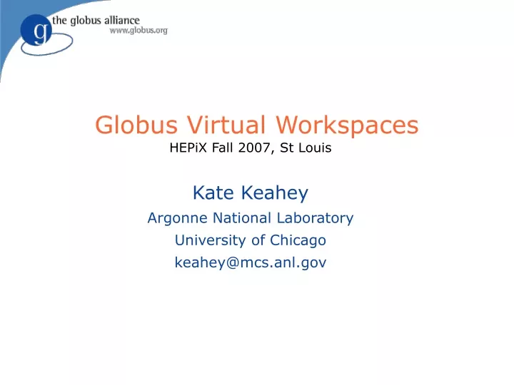 globus virtual workspaces