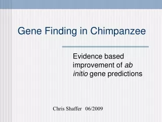Gene Finding in Chimpanzee