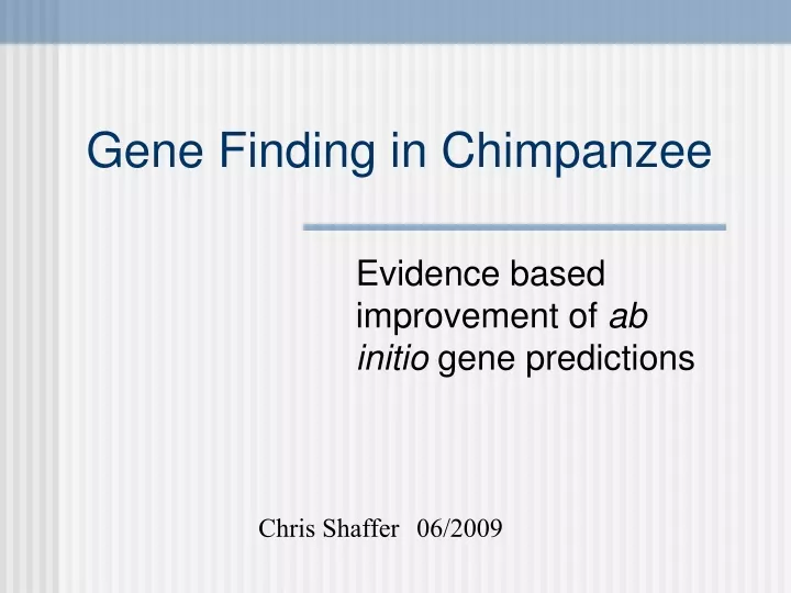 gene finding in chimpanzee