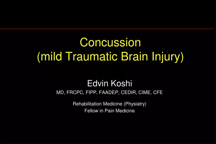 concussion mild traumatic brain injury