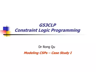 G53CLP Constraint Logic Programming