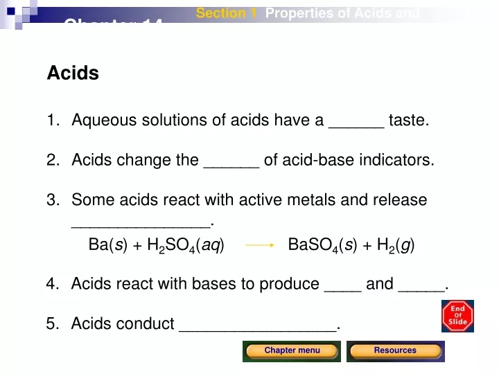 section 1 properties of acids and bases