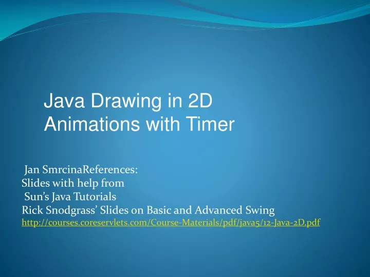 java drawing in 2d animations with timer