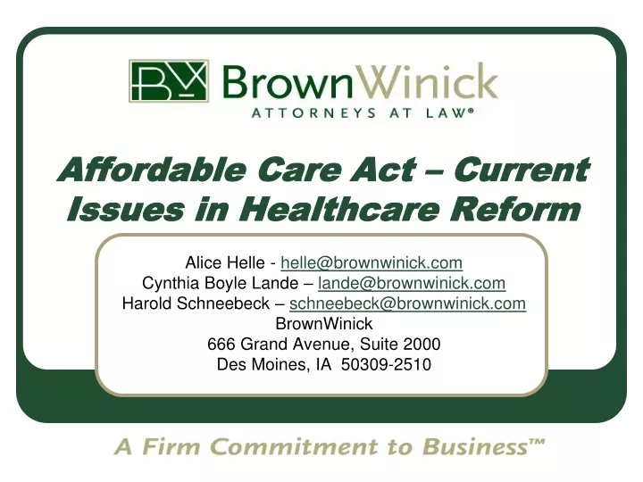 affordable care act current issues in healthcare reform