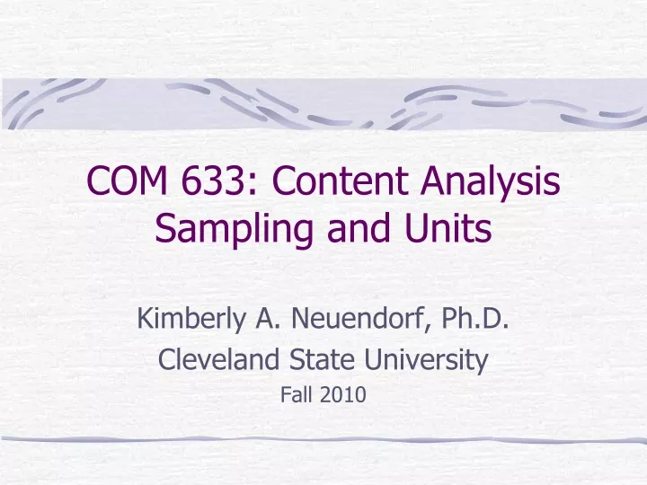 com 633 content analysis sampling and units