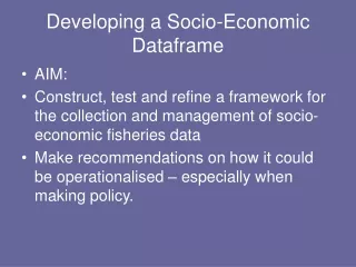 Developing a Socio-Economic Dataframe