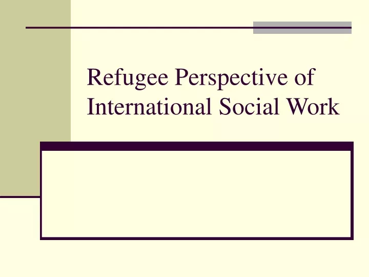 refugee perspective of international social work