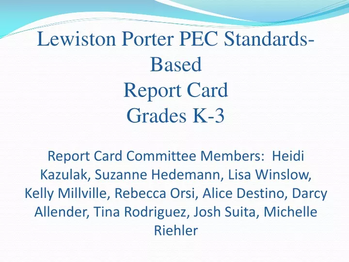 lewiston porter pec standards based report card