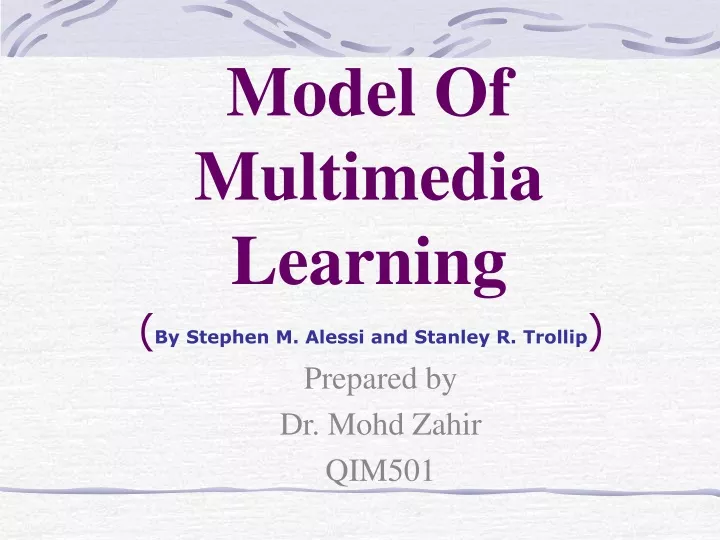 model of multimedia learning