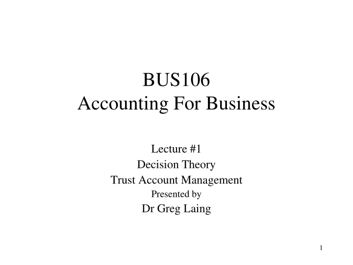 bus106 accounting for business