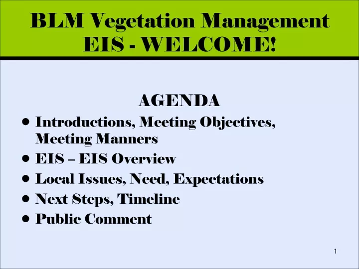 blm vegetation management eis welcome