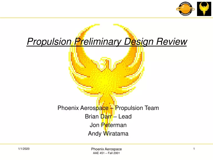 propulsion preliminary design review