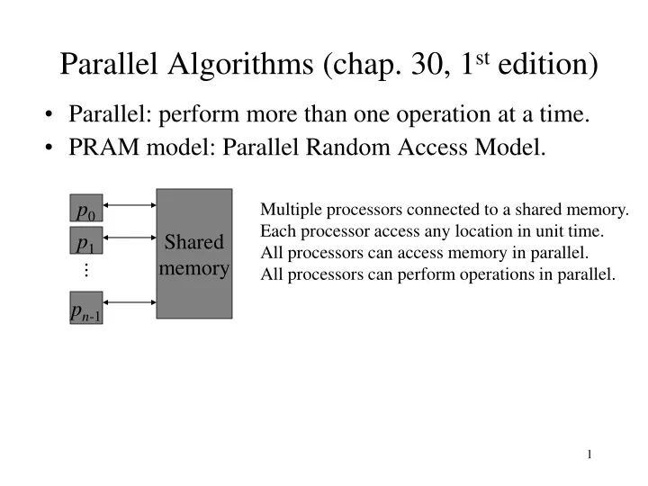 parallel algorithms chap 30 1 st edition