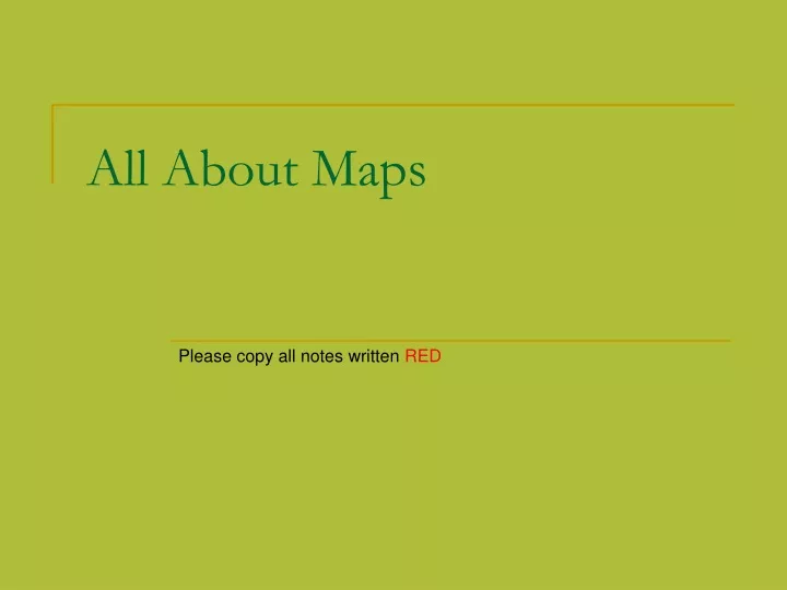 all about maps