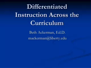 Differentiated Instruction Across the Curriculum