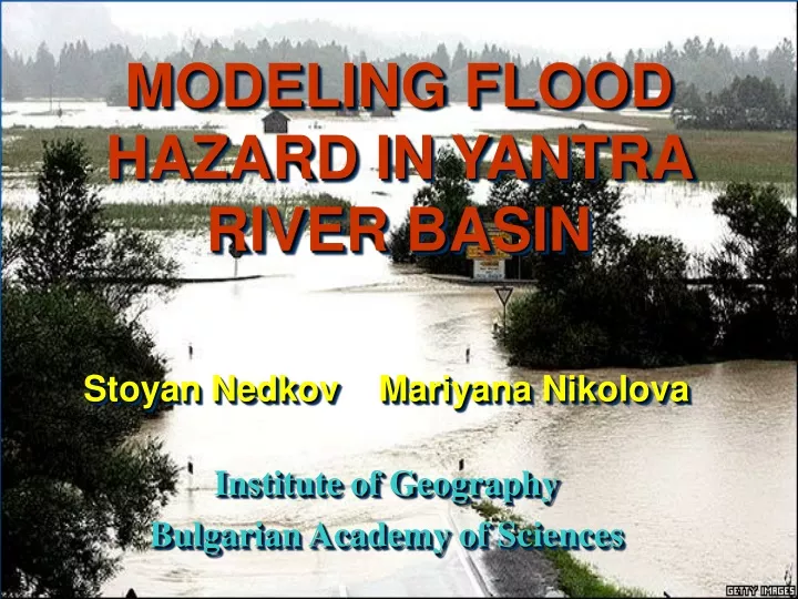 modeling flood hazard in yantra river basin