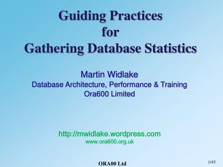 guiding practices for gathering database