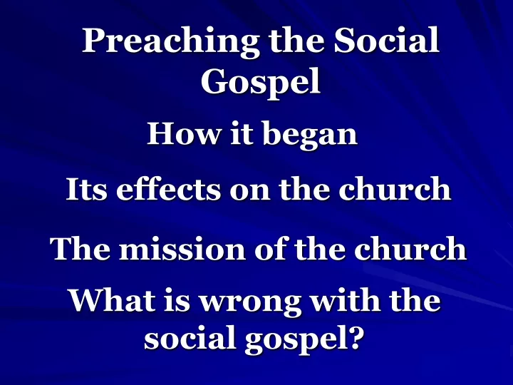 preaching the social gospel