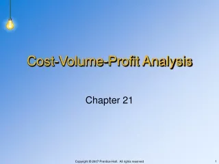 Cost-Volume-Profit Analysis