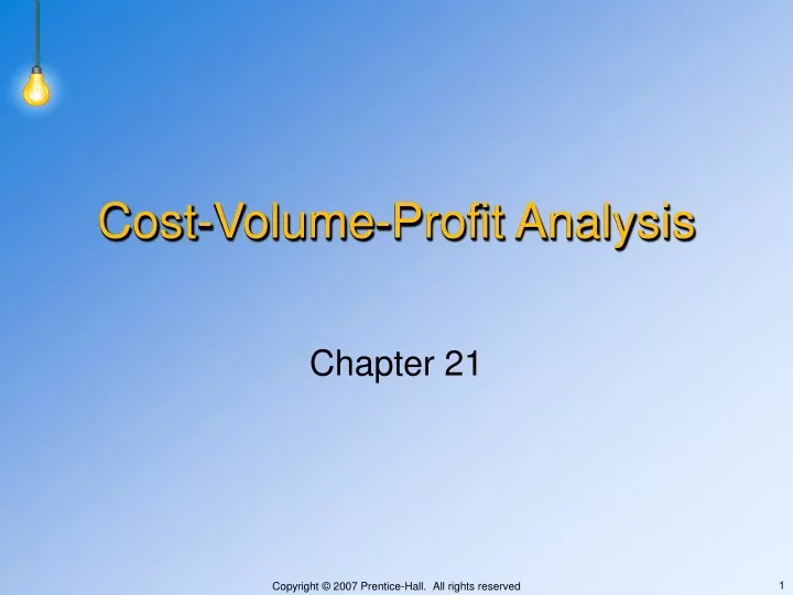 cost volume profit analysis