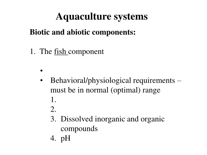 aquaculture systems