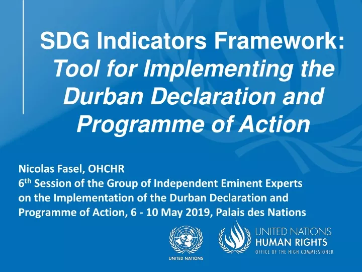 sdg indicators framework tool for implementing the durban declaration and programme of action