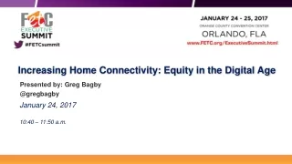 Increasing Home Connectivity: Equity in the Digital Age