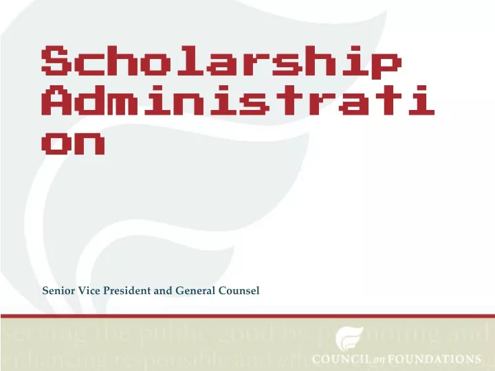 scholarship administration