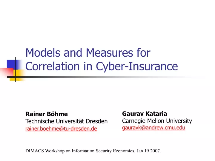 models and measures for correlation in cyber insurance