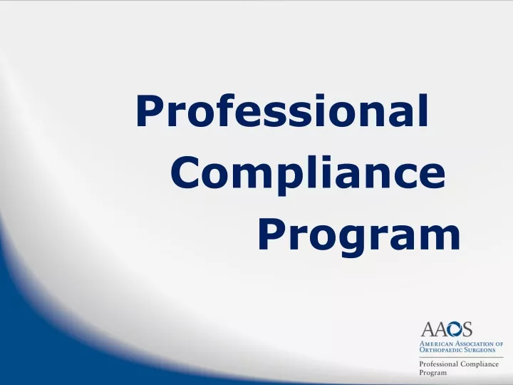professional compliance program
