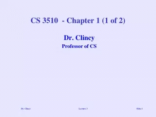CS 3510  - Chapter 1 (1 of 2)