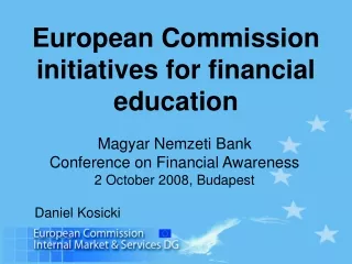 European Commission initiatives for financial education