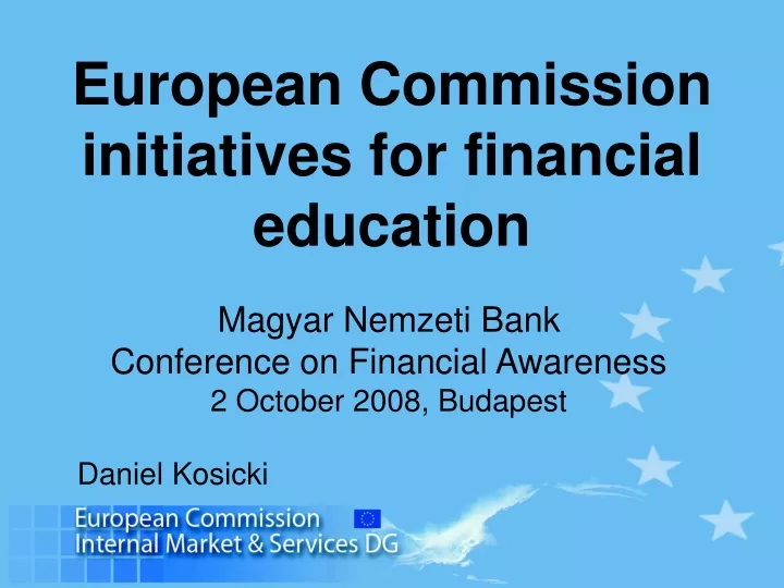 european commission initiatives for financial education
