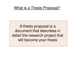 What is a Thesis Proposal?