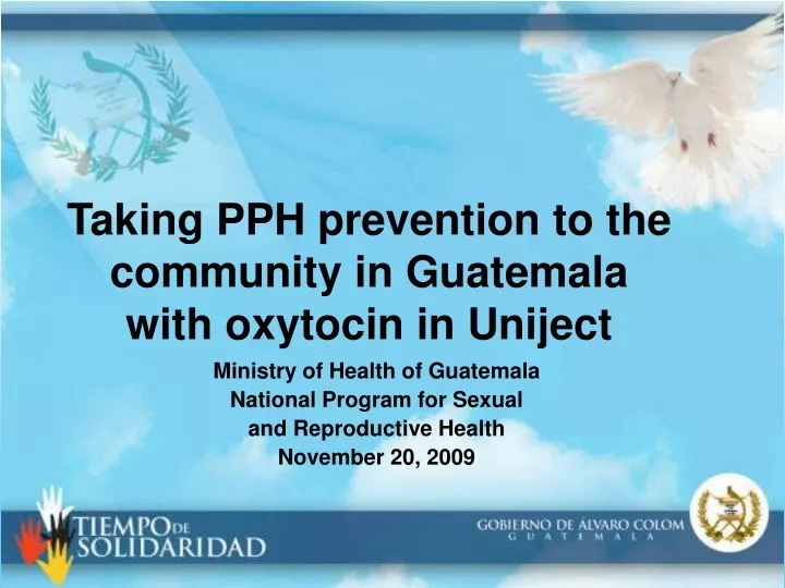 taking pph prevention to the community