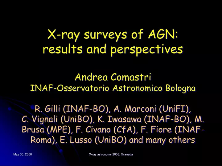 x ray surveys of agn results and perspectives