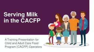 Serving Milk  in the CACFP