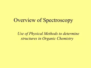 Overview of Spectroscopy