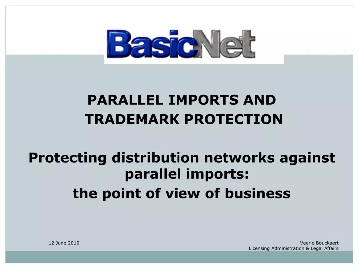 parallel imports and trademark protection