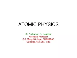 ATOMIC PHYSICS