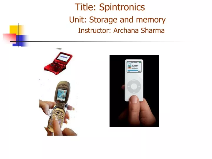 title spintronics unit storage and memory