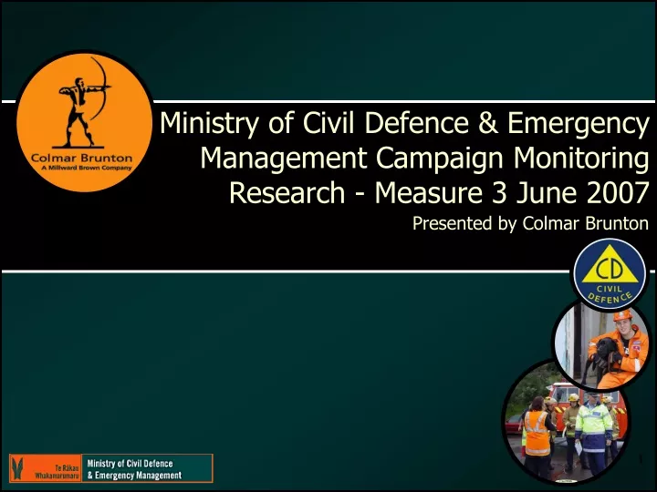 ministry of civil defence emergency management campaign monitoring research measure 3 june 2007