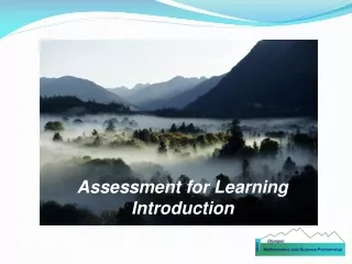 Assessment for Learning Introduction