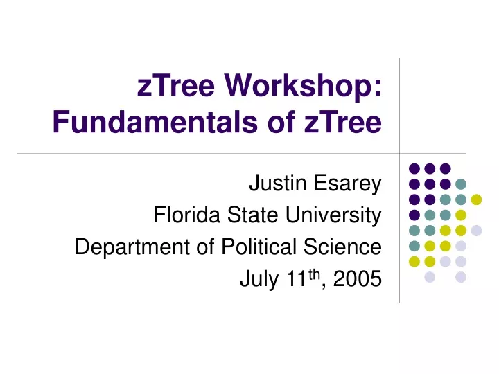ztree workshop fundamentals of ztree