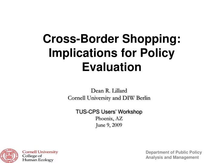 cross border shopping implications for policy evaluation
