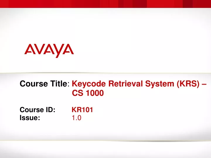 course title keycode retrieval system krs cs 1000 course id kr101 issue 1 0