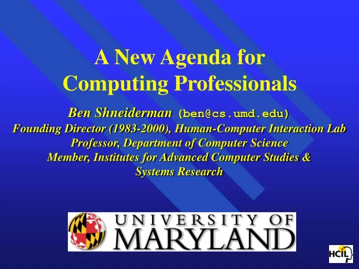 a new agenda for computing professionals