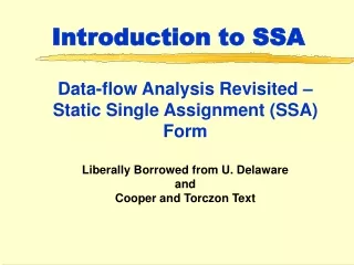 Introduction to SSA