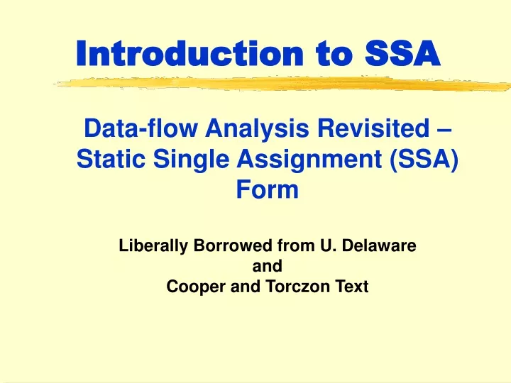introduction to ssa