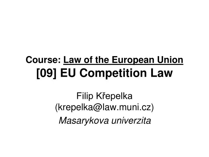 course law of the european union 09 eu competition law